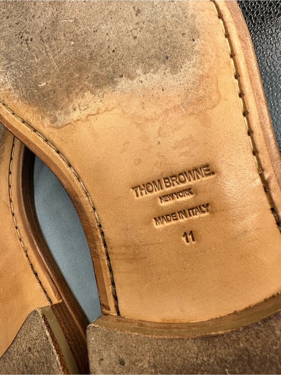 Thom Browne Light Blue Suede Penny Loafers US11 main image 6